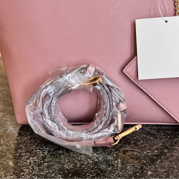 Anne Klein NWT Laine TZ Satchel Tote Removable Crossbody Strap Cardholder Pink - Picture 6 of 15